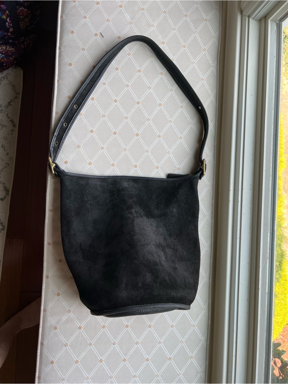COACH Vintage Berkely Duffle Sac 9010 Black Leather & Suede Ruff Out XL - Picture 3 of 15